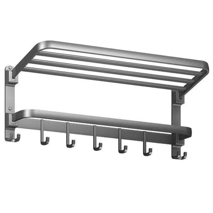 High Quality Stainless Steel Bath Towel Rack with Shelf 60cm Wall Mounted Bathroom Organizer