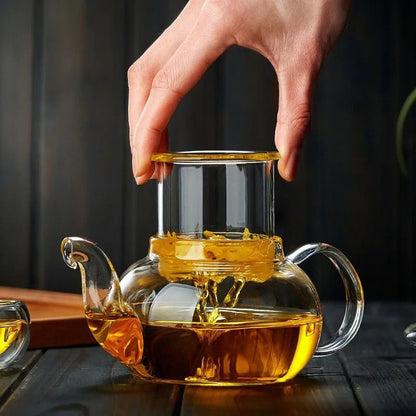 High Quality Borosilicate Glass 100ml Capacity Heat-Resistant Clear  Tea Pot with Infuser| Suitable for Tea Brewing