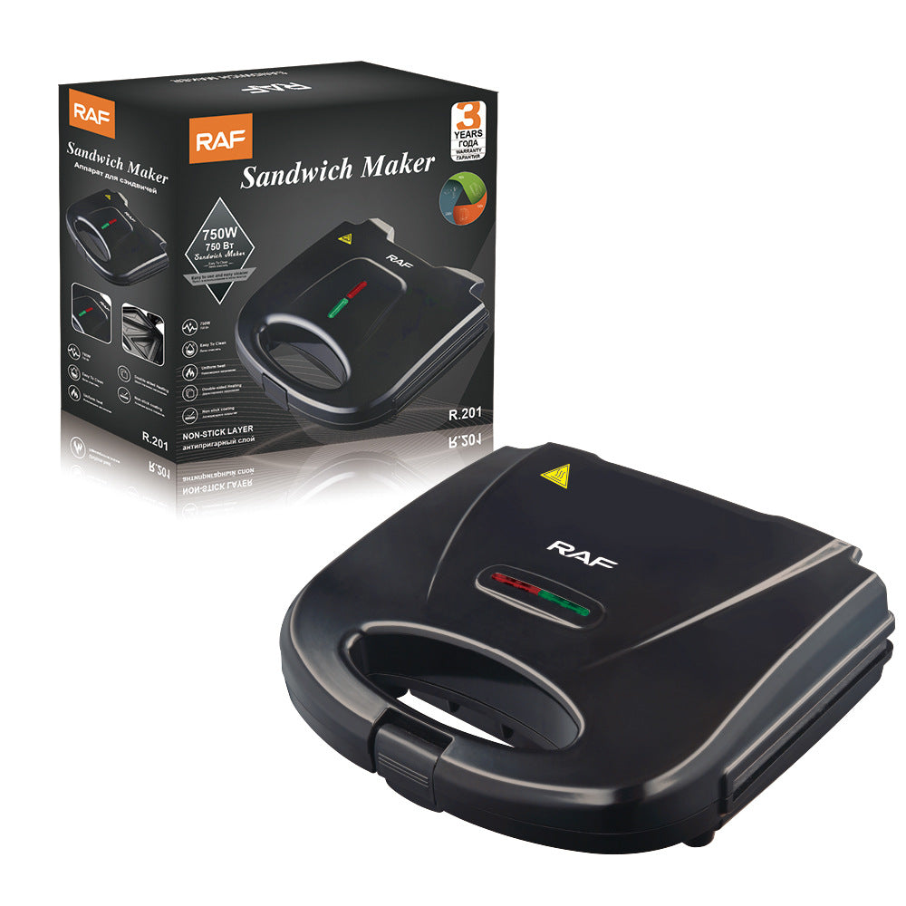 Mini Electric Sandwich Maker 750W Double Sided Heating, Non Stick Grill for Breakfast Cooking.