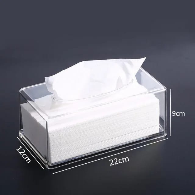 Transparent Clear Acrylic Serviette Napkin Holder |  22x12x9cm |  Modern and Elegant Tabletop Organizer