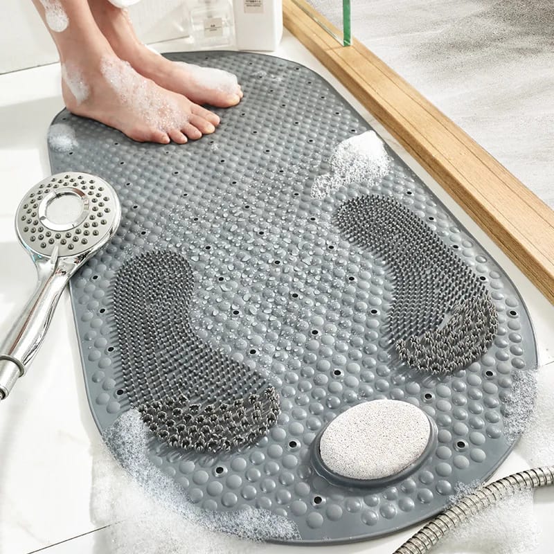 Multifunctional New Style PVC Non-Slip Bathroom Toilet Mat – 80cm x 40cm Massage Foot Mat for Shower & Toilet