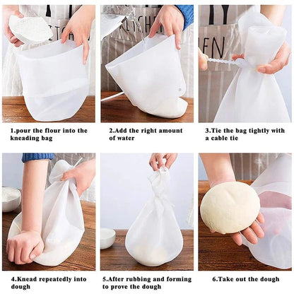 Large Food Grade Silicone Dough Kneading Bag | Flour & Dough Mixer for Bread, Pastry, and Pizza