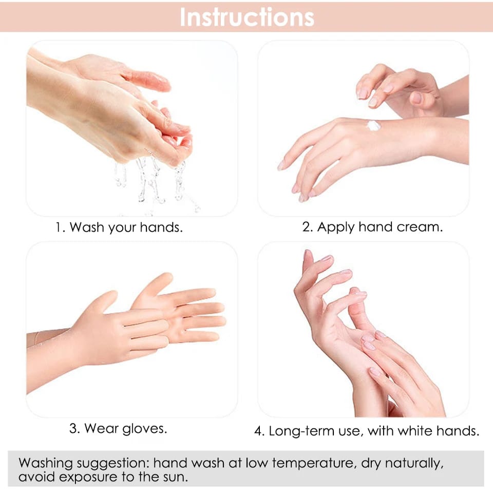 Silicone Moisturizing Gloves | Hand Care, Anti Cracking Beauty Skin Protector for Spa Treatment (1 Pair )