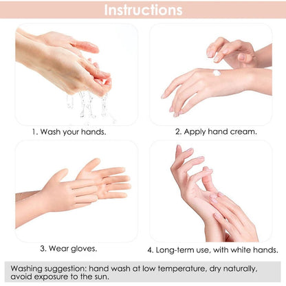 Silicone Moisturizing Gloves | Hand Care, Anti Cracking Beauty Skin Protector for Spa Treatment (1 Pair )