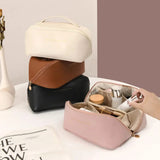 Large PU Leather Cosmetic Bag for Women – Luxury Travel Makeup Pouch & Toiletries Organizer