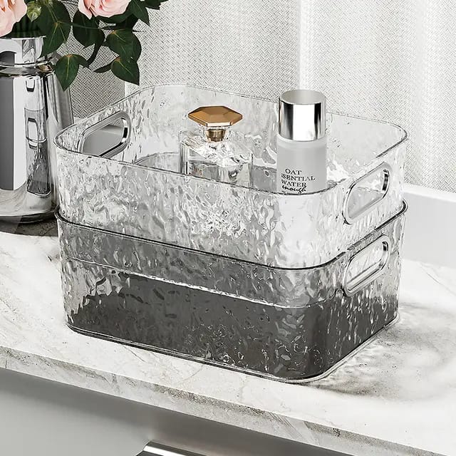 Acrylic Clear Storage Box Bathroom Makeup Organizer for Cosmetics and Accessories.