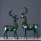 2 Pack Luxury Deer Ornaments – Nordic Style Modern Home Decor | Nordic Crafts Decor | General Home Living Room Office Decor | Stylish Luxury Deer Ornaments Shelves Study & Console Tables