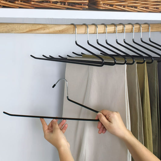 Stainless Steel Hangers Space Saving Clothes Rack for Pants Organization.