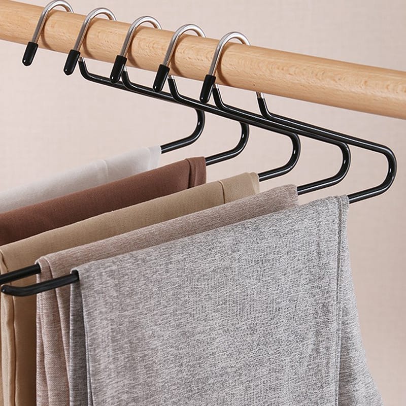 Stainless Steel Hangers Space Saving Clothes Rack for Pants Organization.