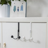 Over The Door Double Hanger Hooks Punch Free Hooks for Hats, Bags, Clothes, Towels, and Coats.