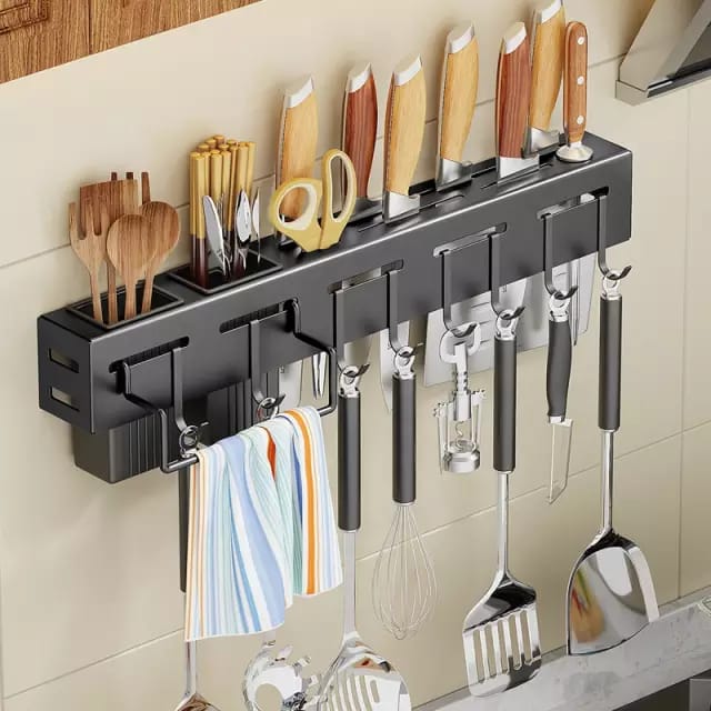 Multipurpose Metal Kitchen Utensil Storage Rack  Durable & Rustproof