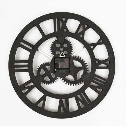 3D Roman Vintage Gear Pocket Wall Clock  Gold, Antique Style