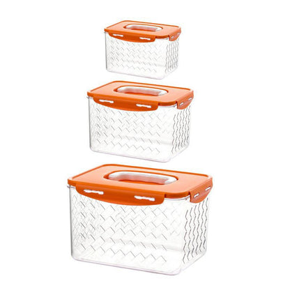 3pcs Heavy Acrylic Fridge Storage Containers Airtight, BPA Free, Food Grade, 4000ml, 2100ml, 1300ml