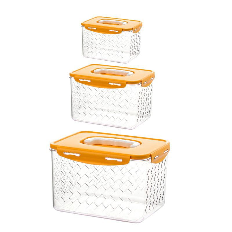 3pcs Heavy Acrylic Fridge Storage Containers Airtight, BPA Free, Food Grade, 4000ml, 2100ml, 1300ml