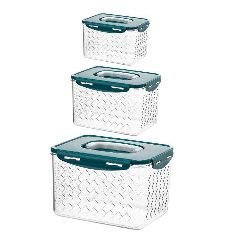 3pcs Heavy Acrylic Fridge Storage Containers Airtight, BPA Free, Food Grade, 4000ml, 2100ml, 1300ml