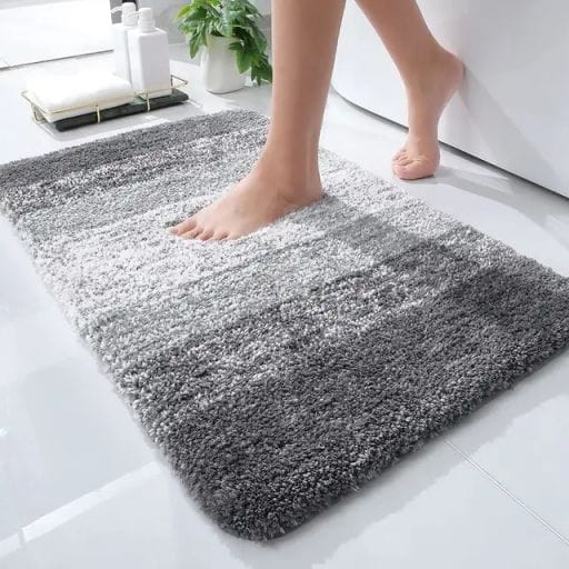 Thick Plush NonSlip Bathroom Rug |Water Absorbent Soft Microfiber Shaggy Bath Mat, Machine Washable, 50x80cm | Several Design Patterns Available