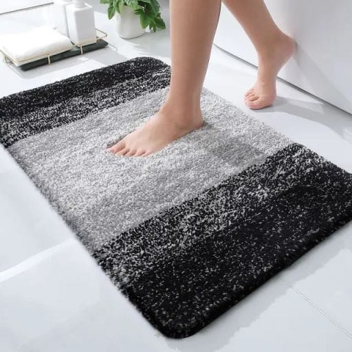 Thick Plush NonSlip Bathroom Rug |Water Absorbent Soft Microfiber Shaggy Bath Mat, Machine Washable, 50x80cm | Several Design Patterns Available