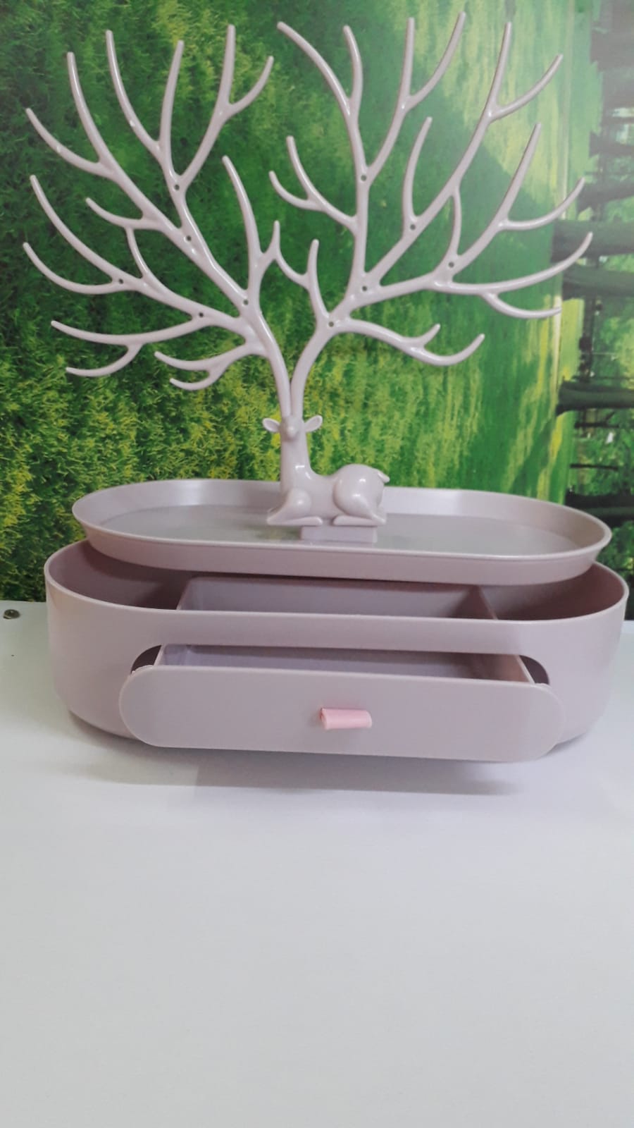 Tree Jewelry Organizer with Drawer |Upgraded Version for Earrings, Necklaces, Rings, and Bracelets, Available in Green, Pink, Grey