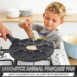 7 Hole Non Stick Pancake Pan | Fun Animal Face Design | Non Stick Coating | Gas Stove Compatible | 46cm x 7.1cm