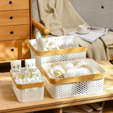 3pcs Nordic Multipurpose Storage Baskets with Goldish Lining  Versatile Organizers for Home, Office, and More