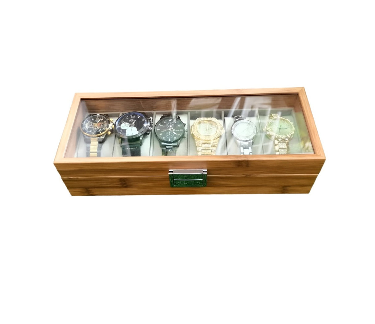 Furaha Finds 6-Slot Wooden Watch Organizer