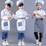 3pcs Children Professional Chef Costume Set Cosplay Outfit for Boys & Girls, Includes Apron, Chef Hat & Jacket (5-14 Years)