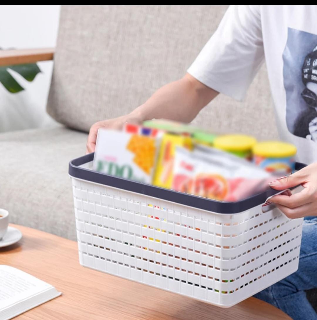 Large Size Storage Baskets, Woven Plastic Storage Baskets, Large Knit Organizer Bins, Breathable Storage Baskets