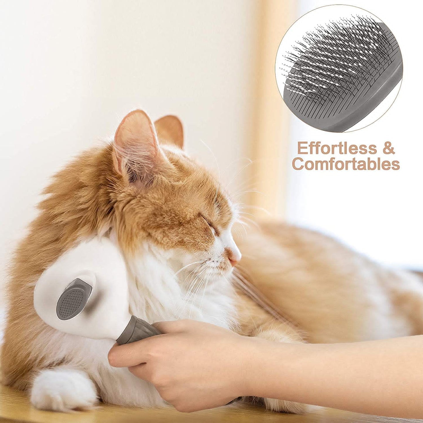 Cat & Dog Grooming Brush Self Cleaning Slicker Pet Hair Remover for Shedding, Mats, and Loose Hair, Suitable for Short or Long Haired Pets