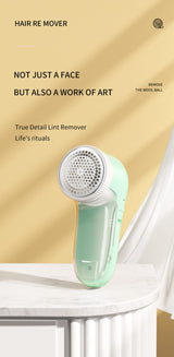 Rechargeable Portable Lint Remover | Six-Leaf Blade, Cyclone Suction, Honeycomb Screen | 450mAh Battery