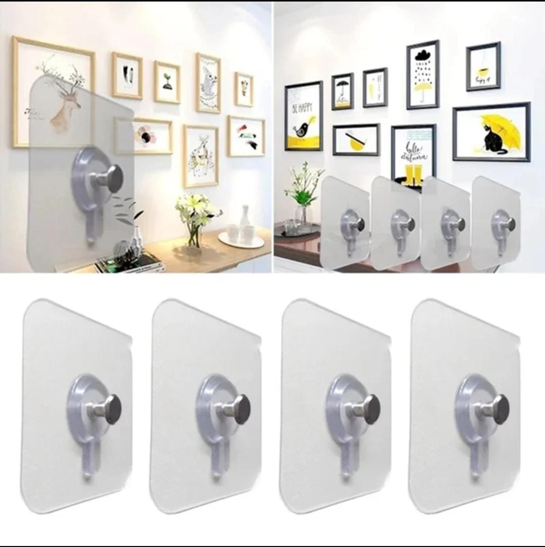 10 Pcs Heavy-Duty Self-Adhesive Wall Hooks | No-Drill, Waterproof & Removable