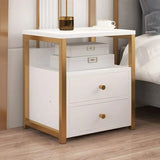 Nordic Luxury Double Drawer Bedside Wooden Cabinet| 50 x 45 x 35 cm| Bedroom Drawers | Bedroom Organizers