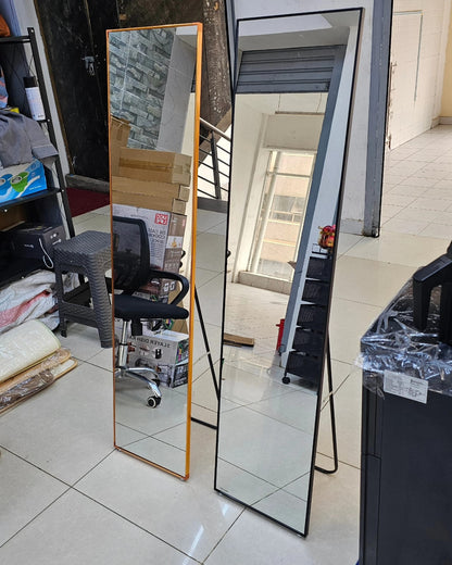 Standing/Dressing Mirrors with Metallic Frame – L160cm x W40cm (Available in Black and Gold)