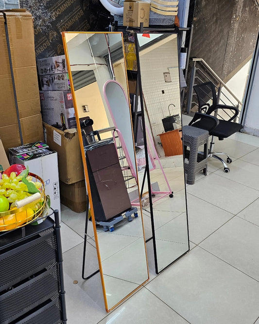 Standing/Dressing Mirrors with Metallic Frame – L160cm x W40cm (Available in Black and Gold)