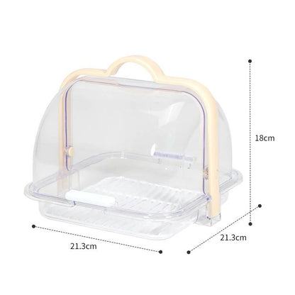 Portable Plastic Bread Storage Box with Roll Up Lid  Durable Acrylic Bread Keeper for Fresh Storage