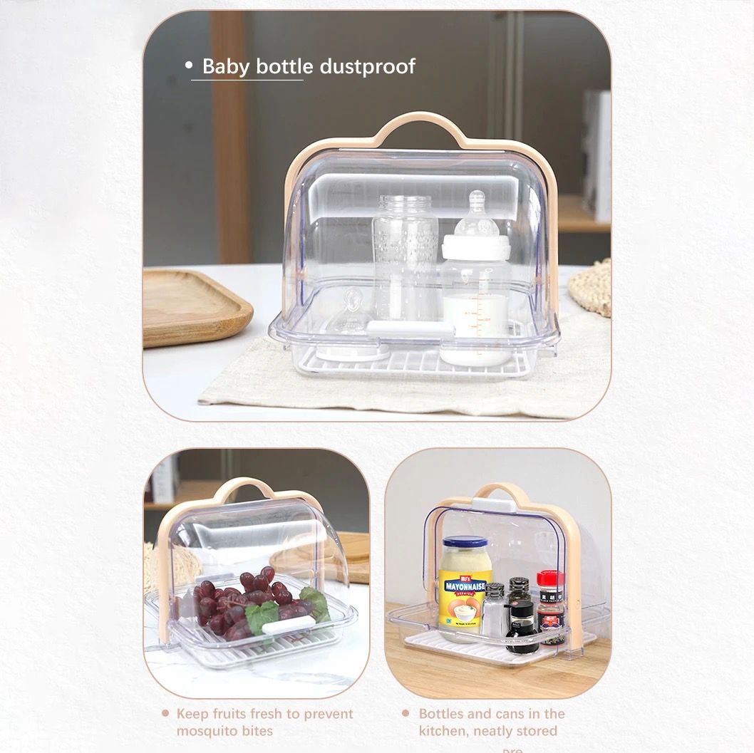 Portable Plastic Bread Storage Box with Roll Up Lid  Durable Acrylic Bread Keeper for Fresh Storage