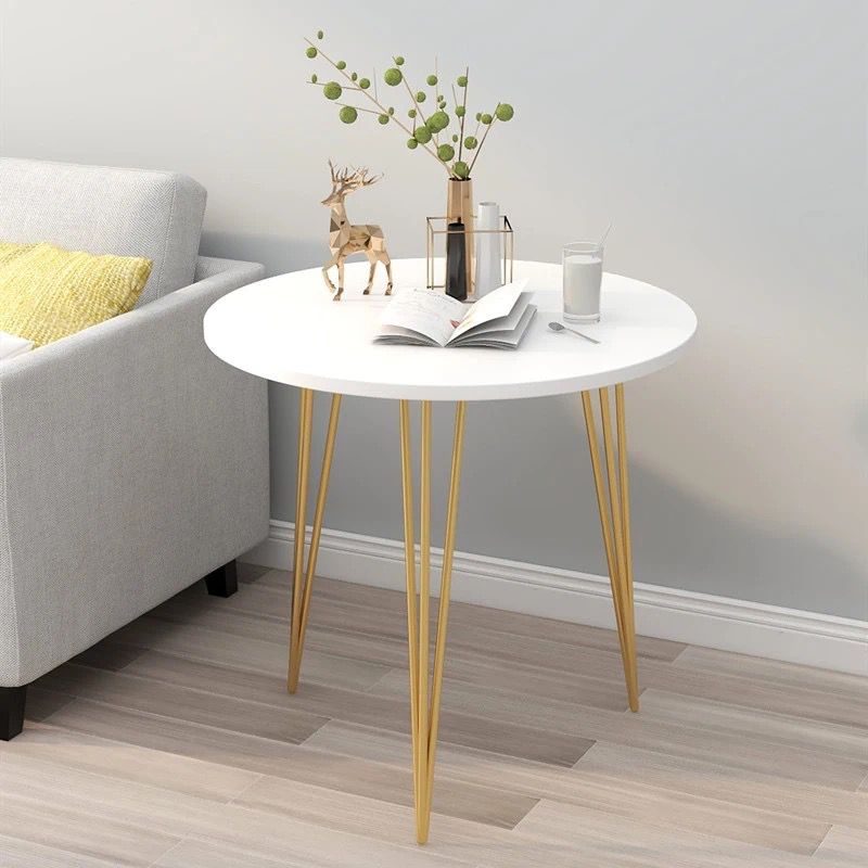 High End Luxurious and Simple Side Table  Living Room, Sofa Side, Balcony Tea Table 50x50cm, White & Black|Space Saving|Corner Table| Free Standing Table