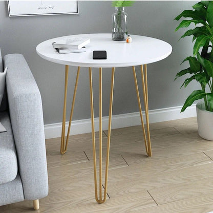 High End Luxurious and Simple Side Table  Living Room, Sofa Side, Balcony Tea Table 50x50cm, White & Black|Space Saving|Corner Table| Free Standing Table