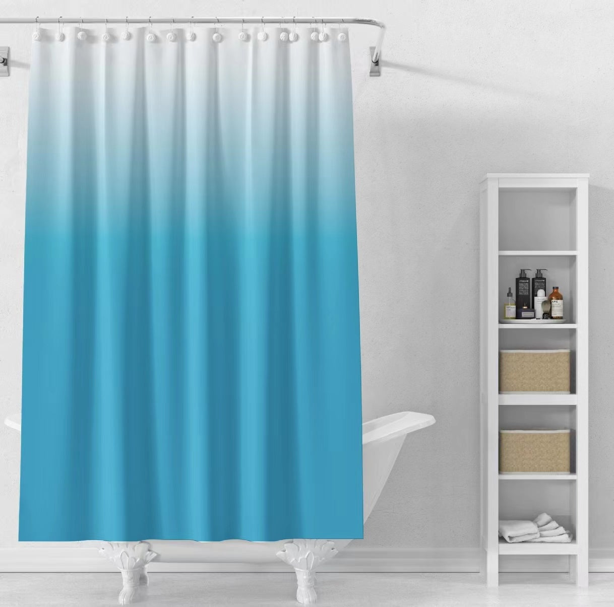 Peva Shower Curtain With Hooks,180cm * 180cm, Antimicrobial, Waterproof Curtain, Bathroom Decor,Bath curtain