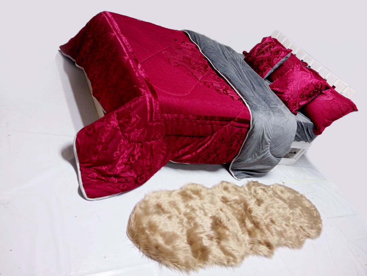 Luxury Silk Velvet Fleece Duvet Set | Soft & Cozy Bedding | Includes Bedsheet & Pillowcases