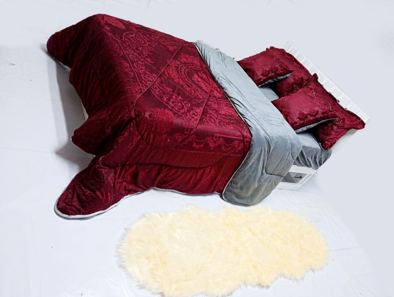 Luxury Silk Velvet Fleece Duvet Set | Soft & Cozy Bedding | Includes Bedsheet & Pillowcases