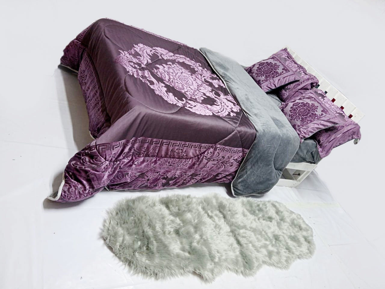 Luxury Silk Velvet Fleece Duvet Set | Soft & Cozy Bedding | Includes Bedsheet & Pillowcases