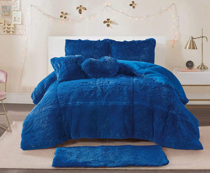 6 Piece Luxury Velvet Plush Fluffy Duvet Set | Soft Fleece Bedding | Sizes 6x6 & 6x7 | Includes Pillowcases & Bedsheet