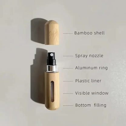 Bamboo perfume refill bottle