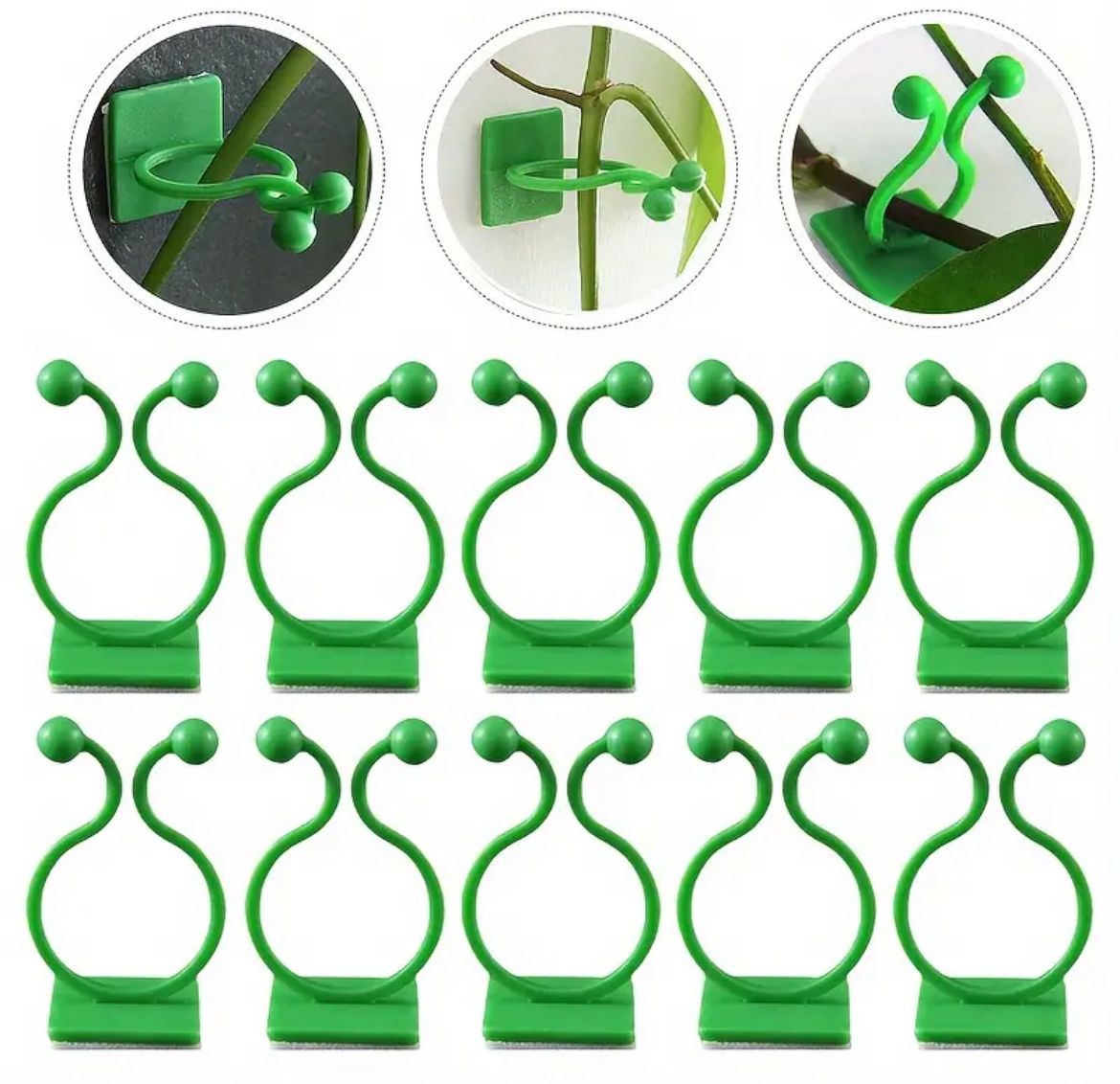 10pcs Invisible Wall Rattan Clamp Clip Plant Climbing Wall Clips, Sticky Hook Holders for Wall Vines and Garden Organization