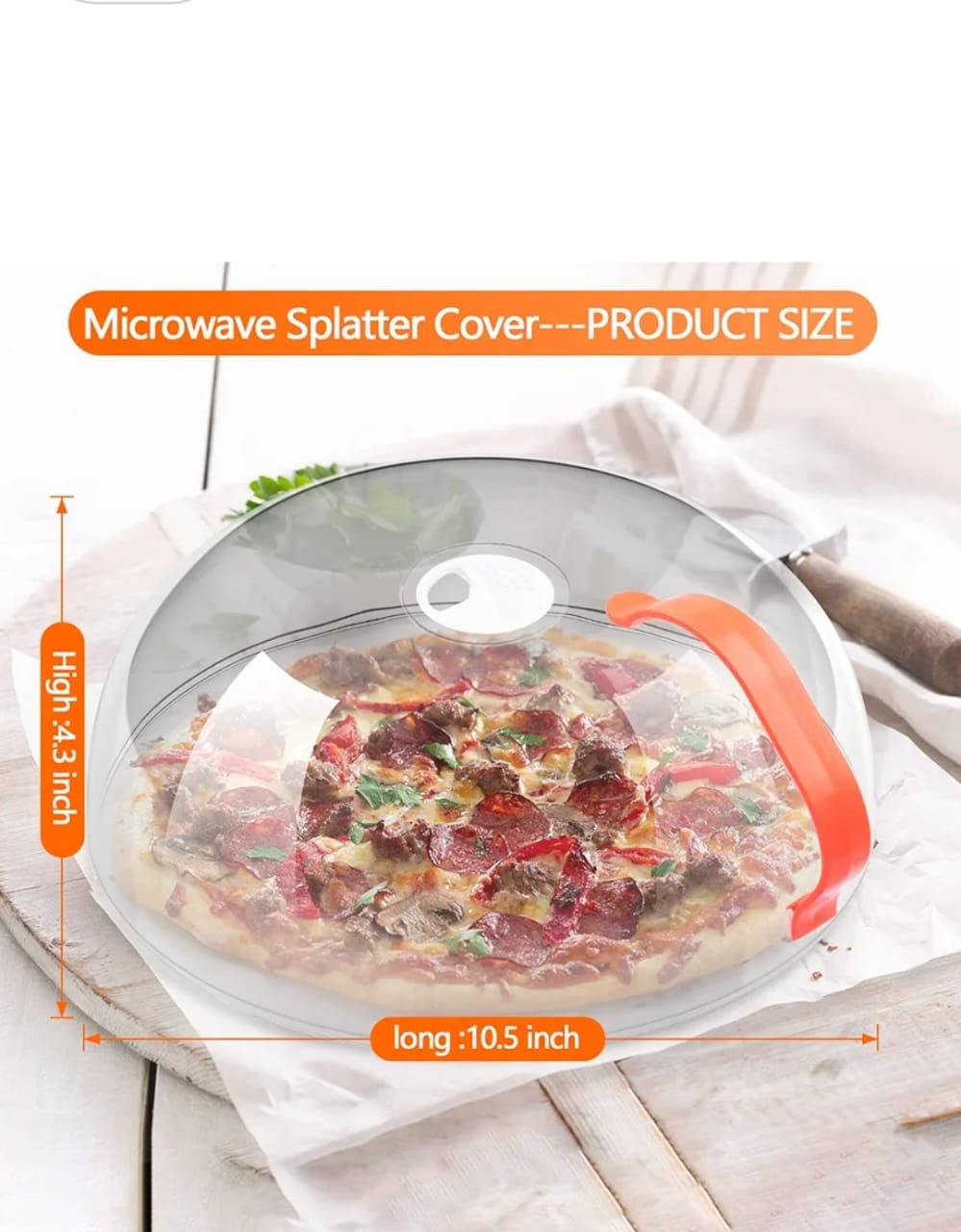 Heavy Microwave Food,Cover with white handle,Easy Clean,Fridge Accessories, Microwave and Oven Safe, Microwave Protector Lid.