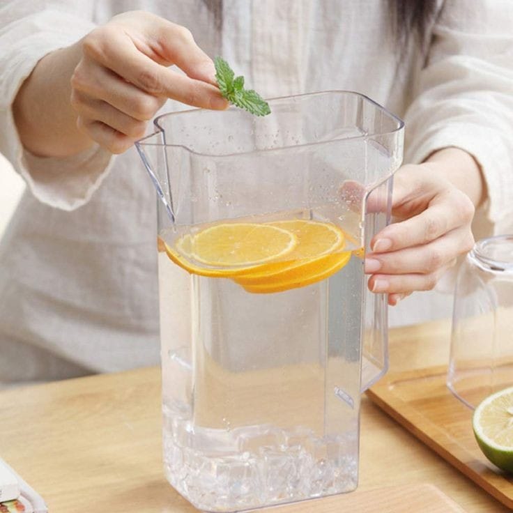 Airtight Glass Jug 1600ml Capacity, LeakProof, Easy to Clean with Wide Opening for Beverages and Juices