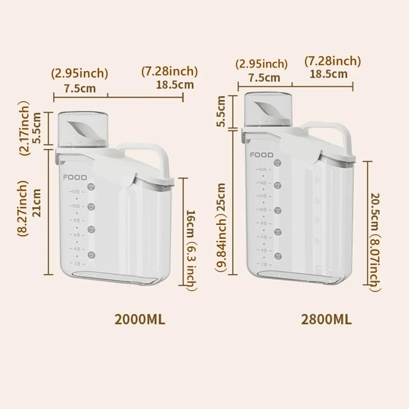 Acrylic Cereal|Food Storage Container 1.8kg Capacity, Airtight for Dry Food and Cereal Storage.