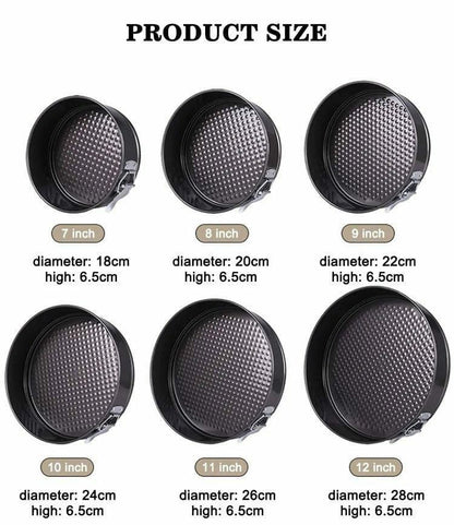 6 Piece Baking Tins Set | NonStick, Rust Resistant Round Cake Pans with Quick-Release Design (Sizes 18/20/22/24/26/28cm)