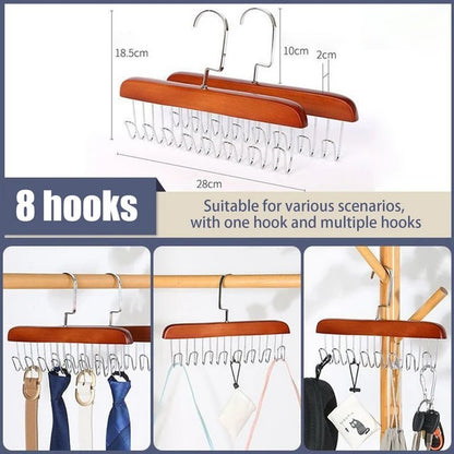 All-in-One Hanger – 360° Rotating Closet Organizer with 8 Hooks for Bras, Tops, Camisoles, Scarves, and Belts, Space-Saving Design