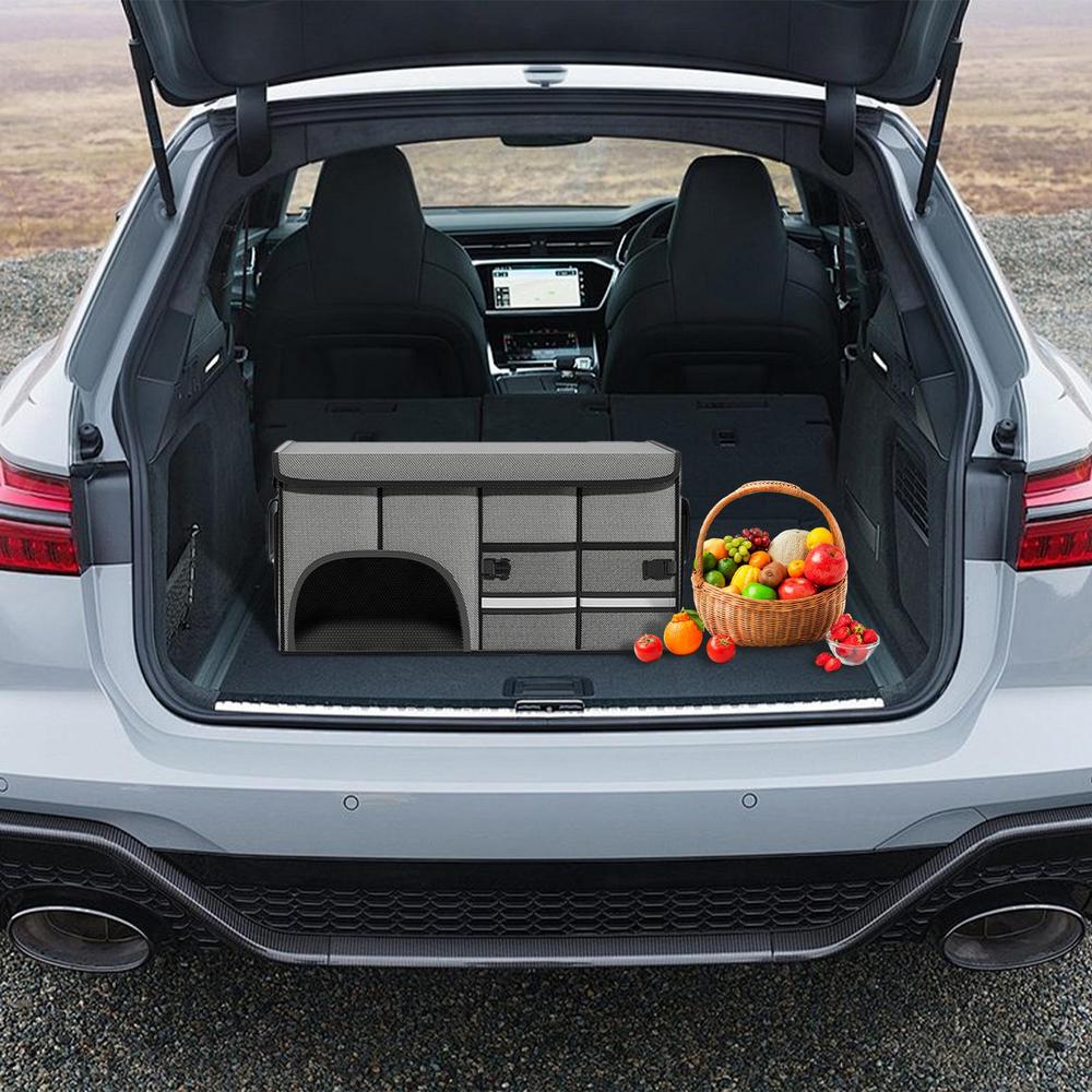 Car Trunk Foldable Storage Box Large Capacity Multi-Tool & Cargo Organizer, 60cm x 35cm x 30cm, Black, Grey, Beige